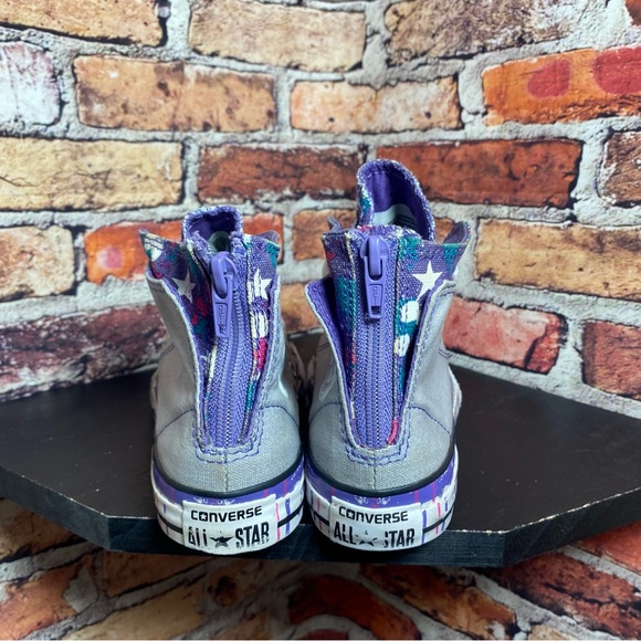 Converse ctas hi grey purple zipper splatter drip - Picture 5 of 7